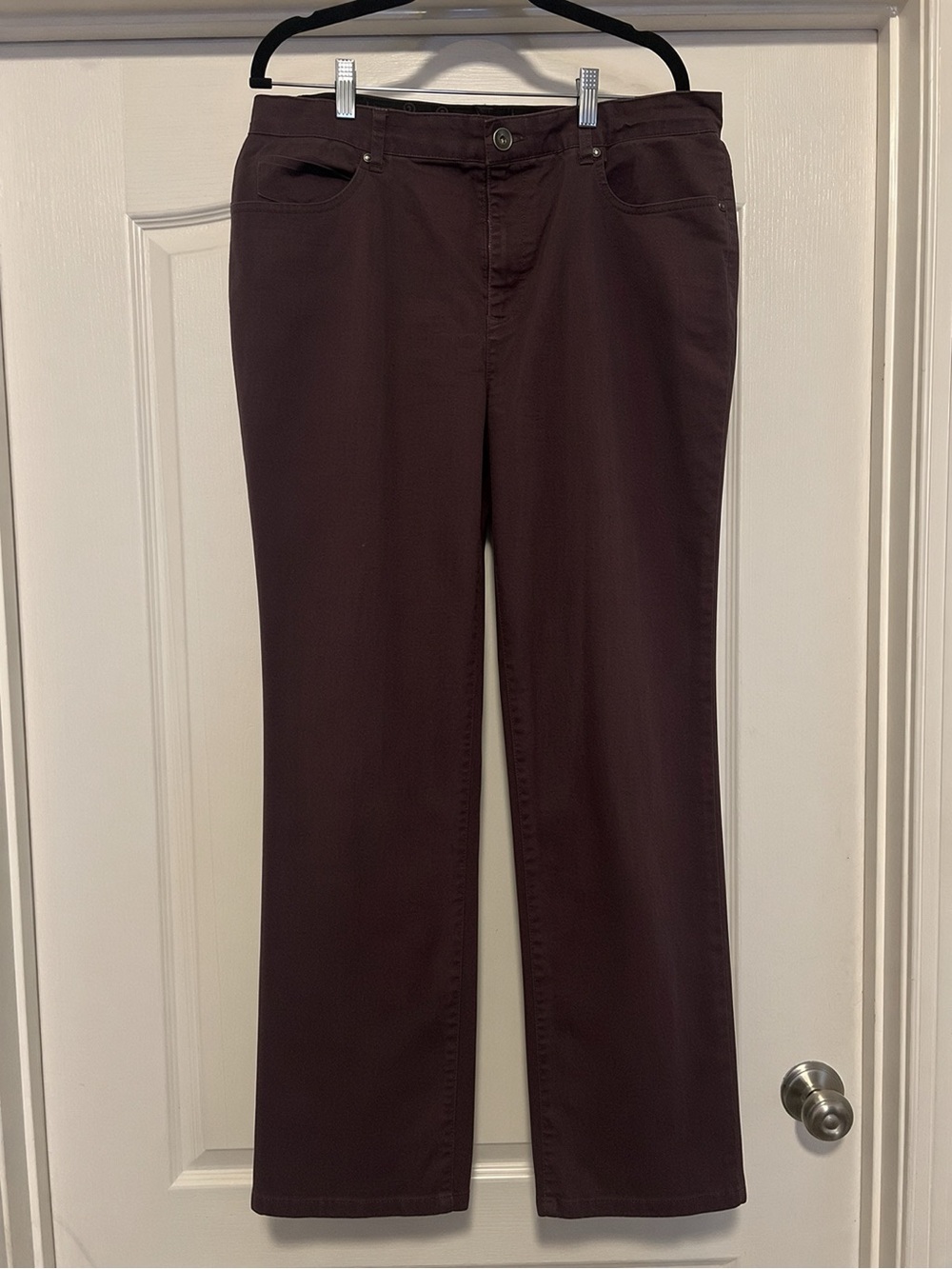 Christopher & Banks Women’s Straight-Leg Jeans in Deep Plum